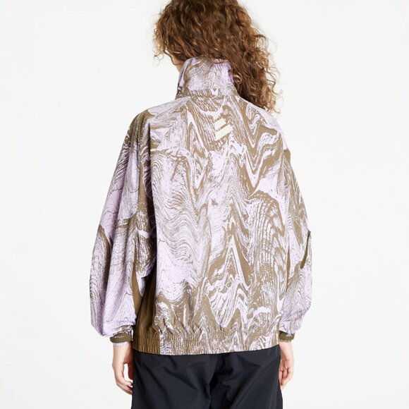 Adidas by Stella McCartney Moire Wood Print Woven Track Jacket Purple Size Small - Picture 2 of 15